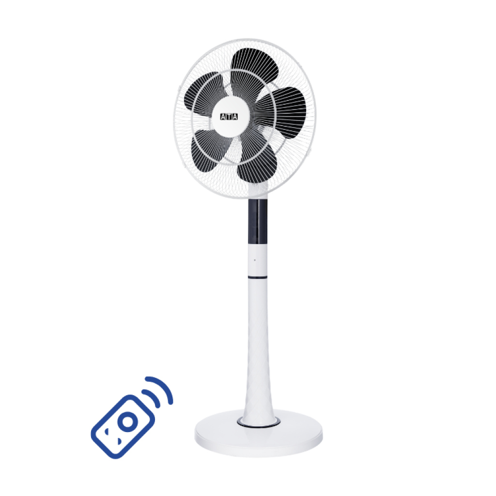 ATA PRO Stand Fan 18 inches Remote Control Off white - S70R