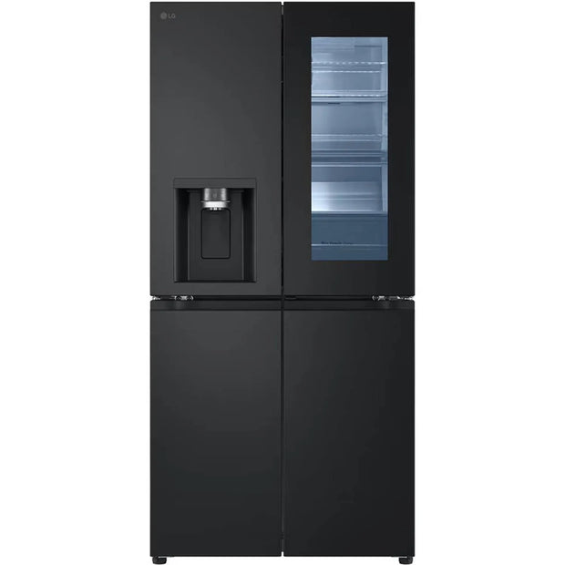 LG Instaview DID No Frost Four Doors Refrigerator With Inverter Technology, 508 Liter, Black - GC-X22FFQAB
