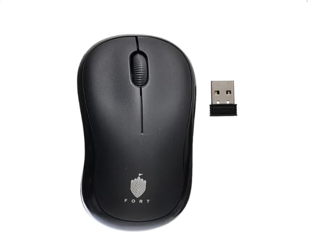 Fort FT-401 Plastic Wireless Mouse With Ergonomic Design And 10 Meter For Office - Black