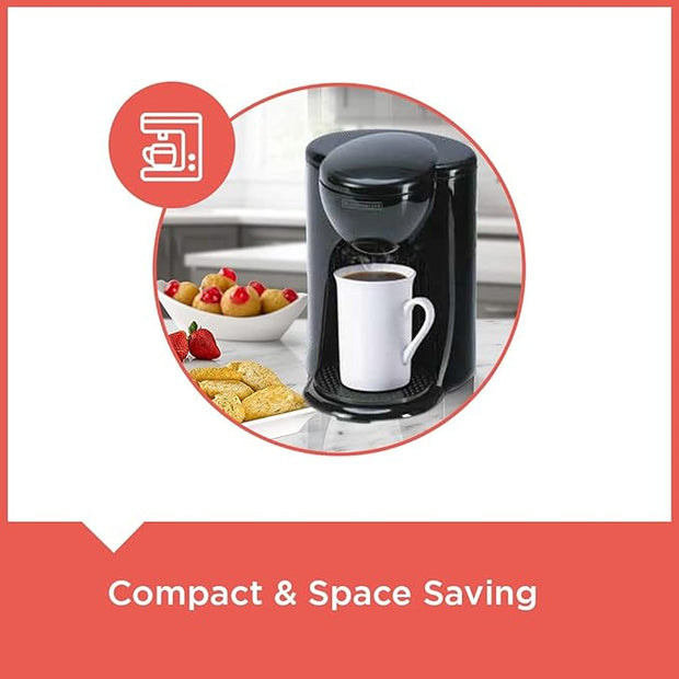 Black & Decker DCM25-B5 Coffee Maker 330 Watts, 1 Cup - Black