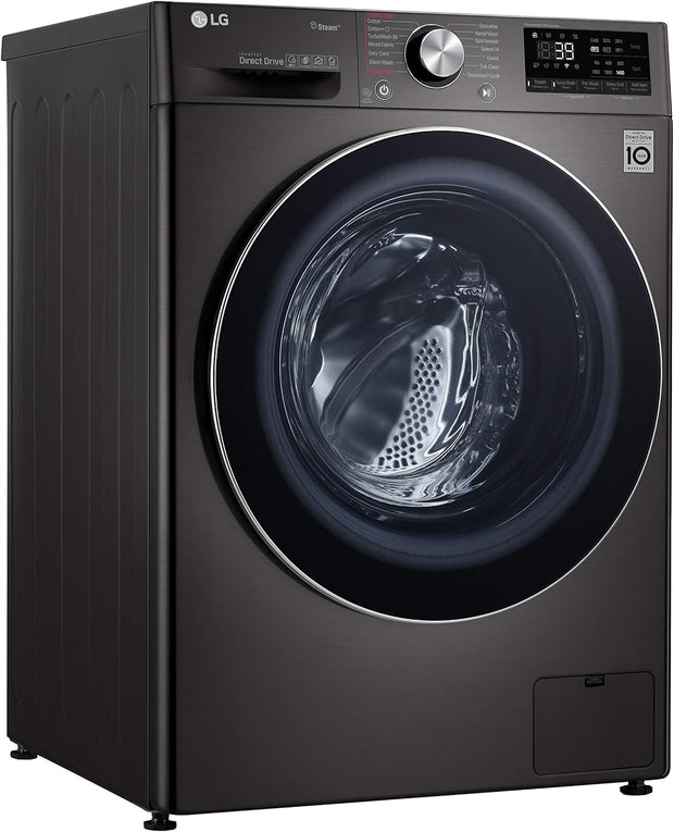 غسالة إل جي فيفاس غسالة 10.5 كجم/مجفف 7 كجم، بتقنية ™AI DD، أسود-LG ThinQ™-F4V9RCP2E