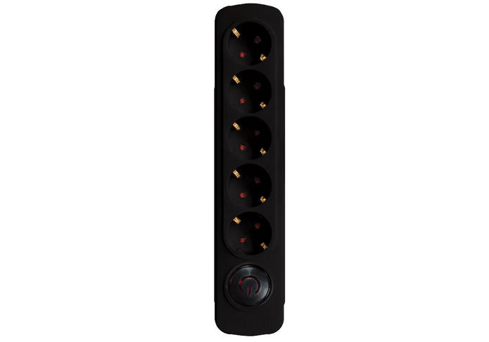 Cord Extension Socket  5 Way Black (Premio)