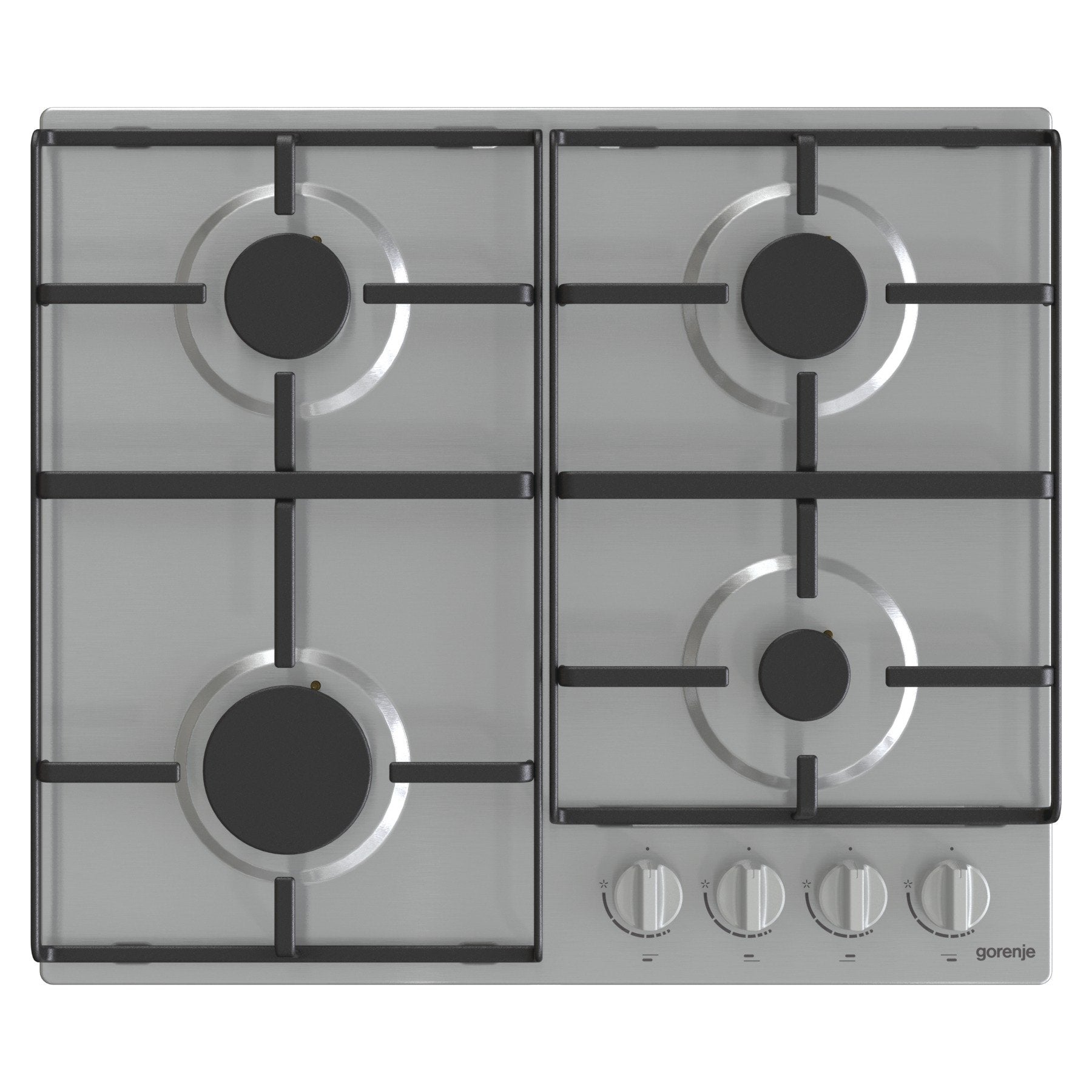 Gas hob 60 cm, 4 burners, Enamelled grills, front control, gas control, full safety.G640EX