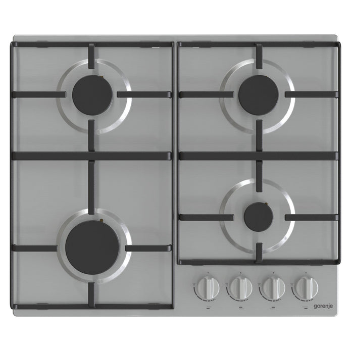 Gas hob 60 cm, 4 burners, Enamelled grills, front control, gas control, full safety.G640EX