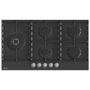 موقد غاز، 90 سم، أسود، 5 شعلات، تحكم أمامي، أمان كامل، تحكم بالغاز.GW951MB