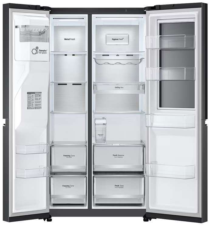 LG Refrigerator GC-X257CQEW InstaView No Frost 623L 3 Door Water Dispenser Ice Maker Inverter - Black