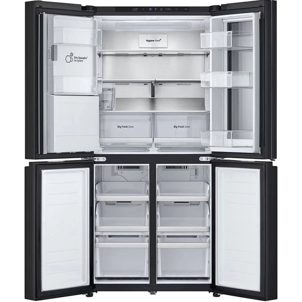 LG Instaview DID No Frost Four Doors Refrigerator With Inverter Technology, 508 Liter, Black - GC-X22FFQAB