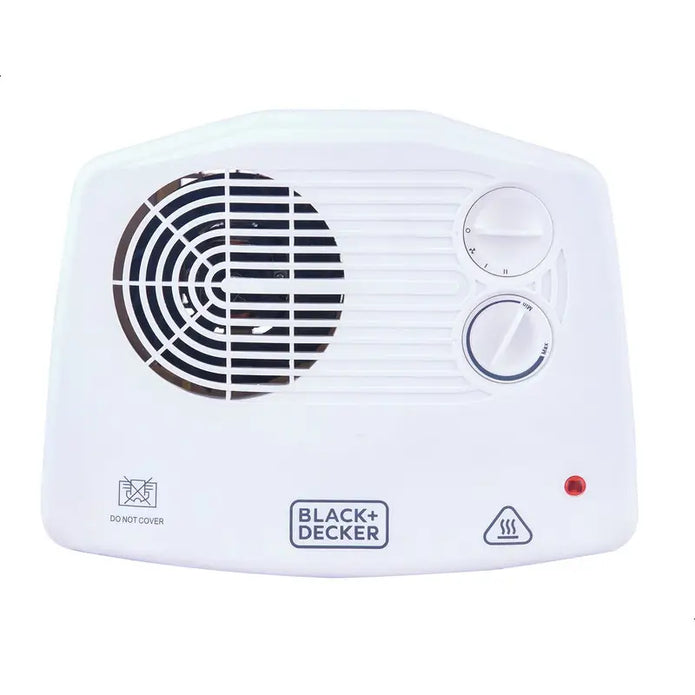 Black & Decker HX230 Fan Heater, 2400 Watt, Horizontal Fan, Two Temperature Levels - White