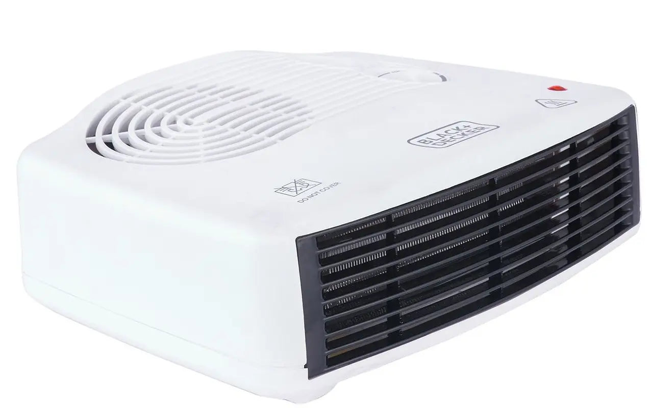 Black & Decker HX230 Fan Heater, 2400 Watt, Horizontal Fan, Two Temperature Levels - White