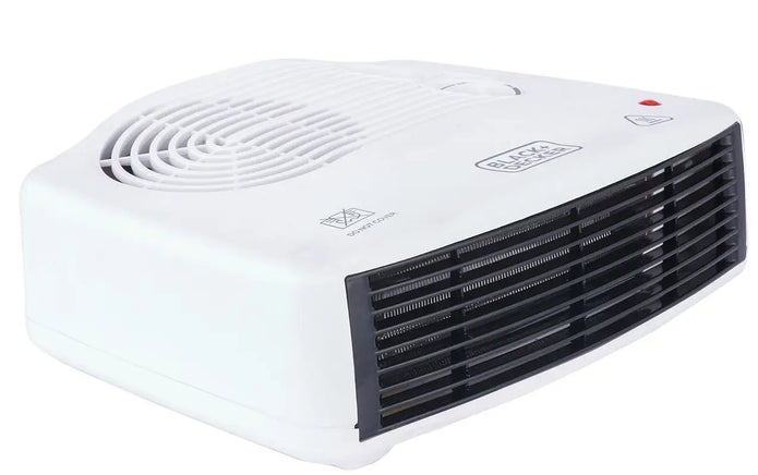 Black & Decker HX230 Fan Heater, 2400 Watt, Horizontal Fan, Two Temperature Levels - White