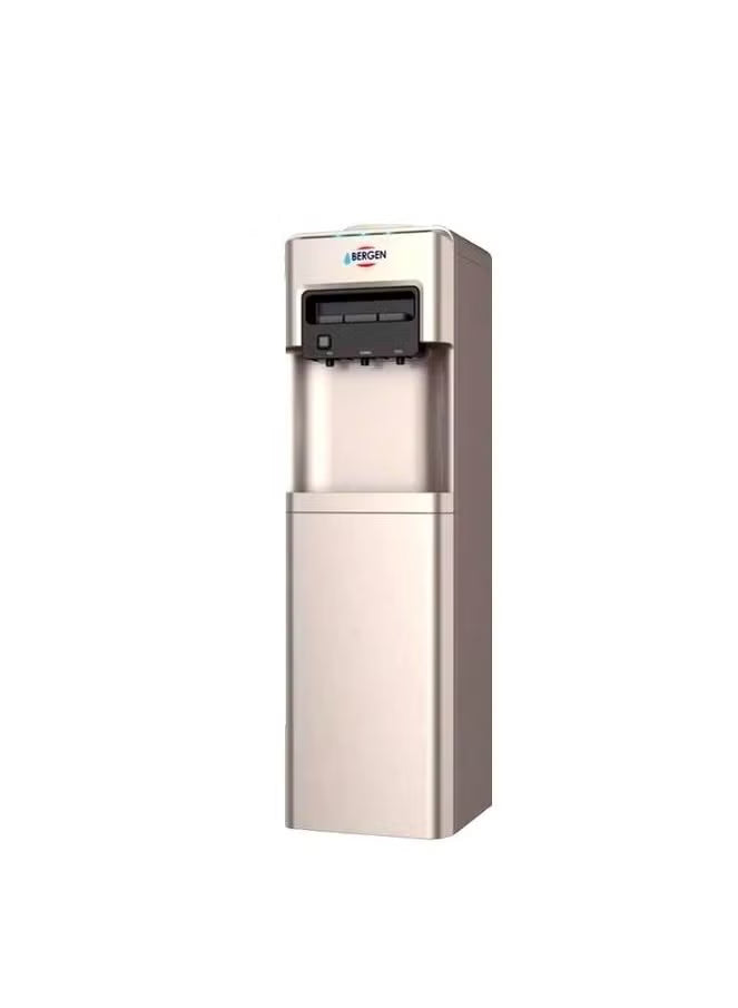 Bergen Hot and Cold Water Dispenser With Refrigerator, 3 Taps, Gold - BYB518