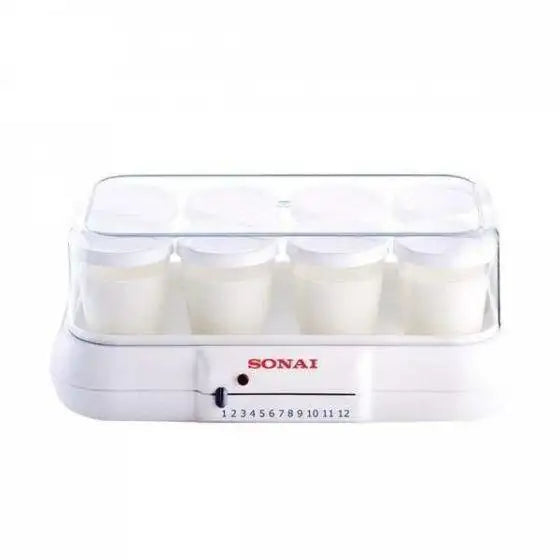 Sonai MAR-1008 Yogurt Maker, 10 watt, 8 Glass Cups, Light Indicator - White