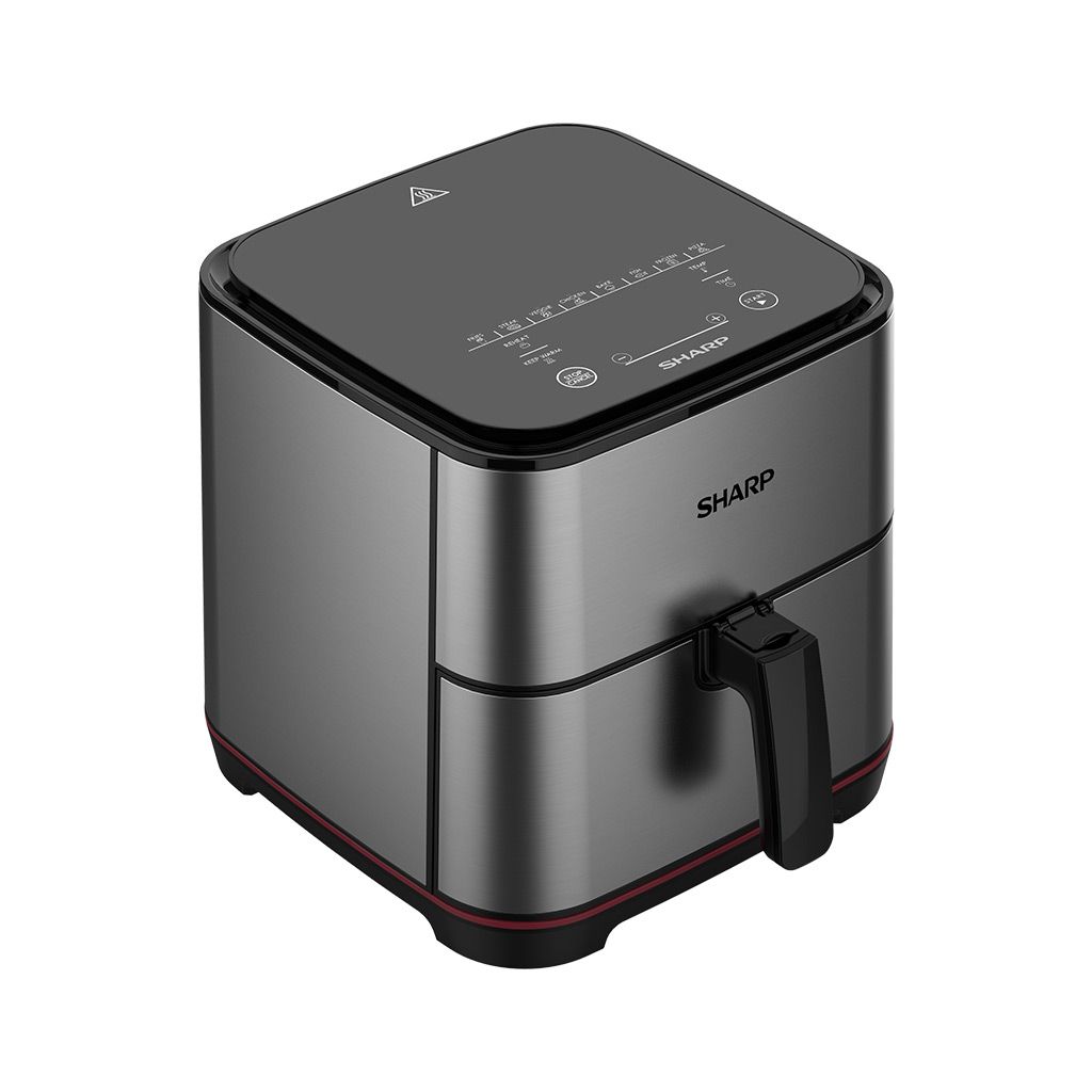 SHARP Air Fryer 1650 Watt 7 Liter Electronic Touch Screen Glass Panel Stainless KF-AF70RT-ES2